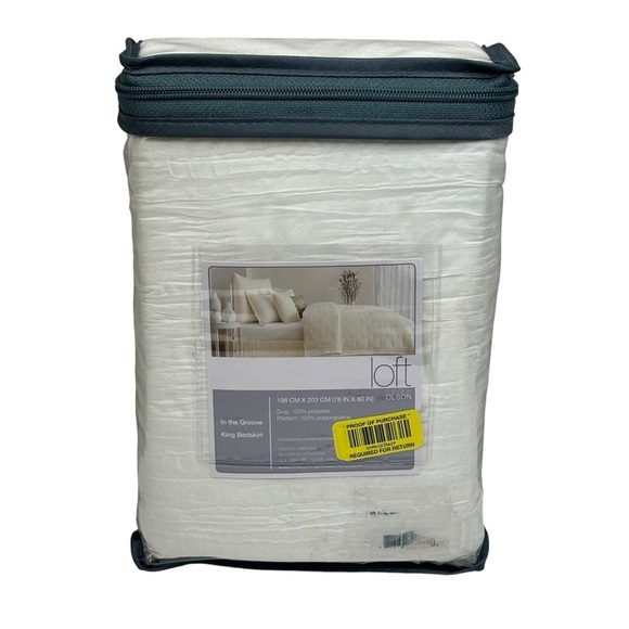 Loft by Candice Olson Ivory Cream King Bed Skirt Style In The Grove Retail $120 - Picture 3 of 7